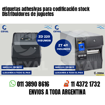 etiquetas adhesivas para codificación stock Distribuidores de juguetes