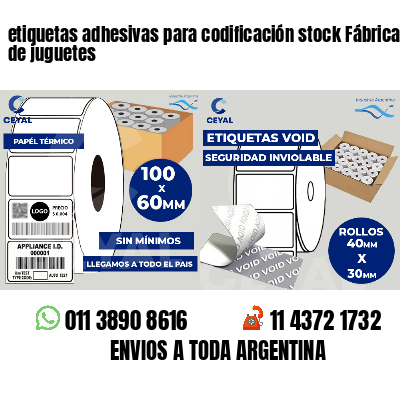 etiquetas adhesivas para codificación stock Fábrica de juguetes