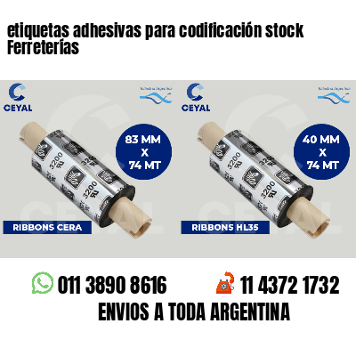 etiquetas adhesivas para codificación stock Ferreterías