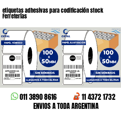 etiquetas adhesivas para codificación stock Ferreterías