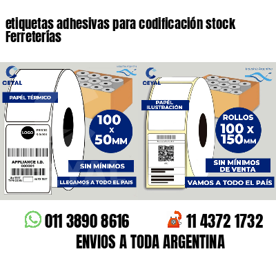 etiquetas adhesivas para codificación stock Ferreterías
