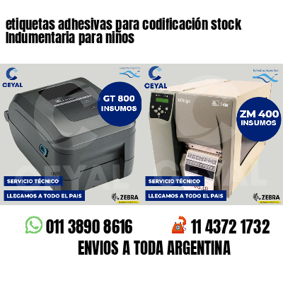 etiquetas adhesivas para codificación stock Indumentaria para niños