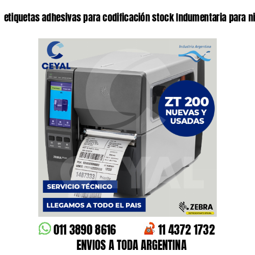 etiquetas adhesivas para codificación stock Indumentaria para niños