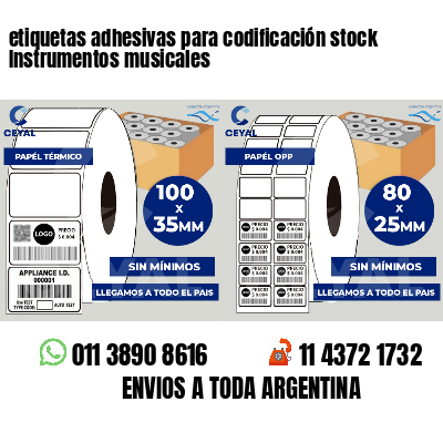 etiquetas adhesivas para codificación stock Instrumentos musicales