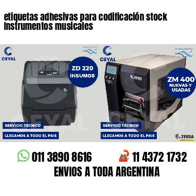 etiquetas adhesivas para codificación stock Instrumentos musicales