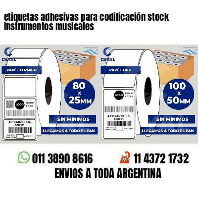 etiquetas adhesivas para codificación stock Instrumentos musicales