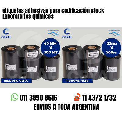etiquetas adhesivas para codificación stock Laboratorios químicos