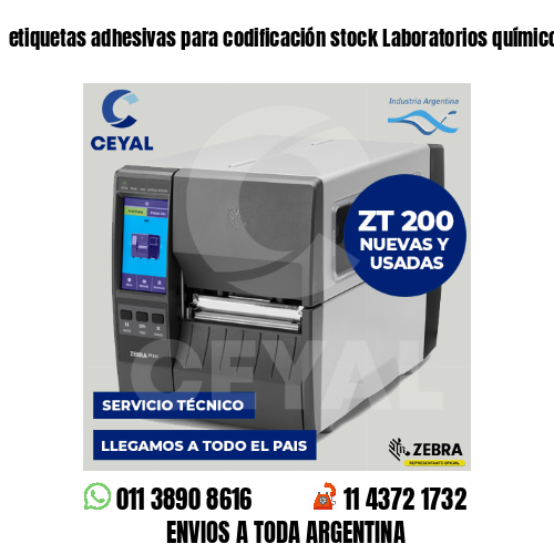 etiquetas adhesivas para codificación stock Laboratorios químicos