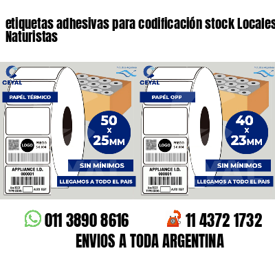 etiquetas adhesivas para codificación stock Locales Naturistas