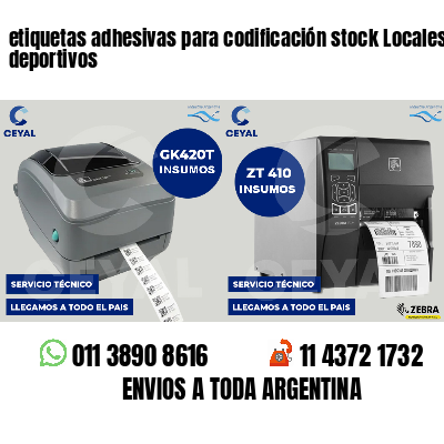 etiquetas adhesivas para codificación stock Locales deportivos