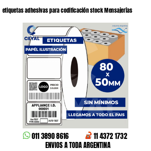 etiquetas adhesivas para codificación stock Mensajerías
