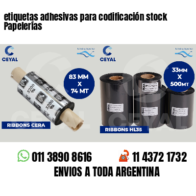 etiquetas adhesivas para codificación stock Papelerías