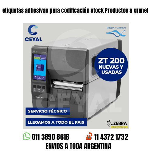 etiquetas adhesivas para codificación stock Productos a granel