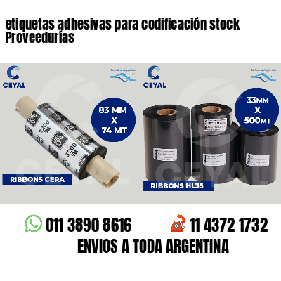 etiquetas adhesivas para codificación stock Proveedurías