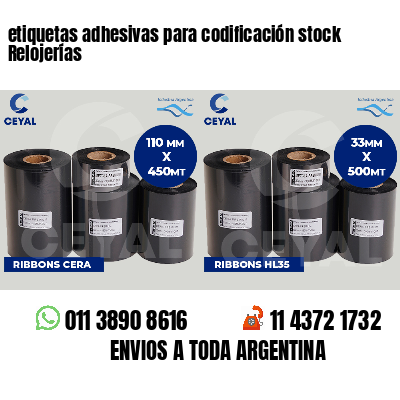 etiquetas adhesivas para codificación stock Relojerías