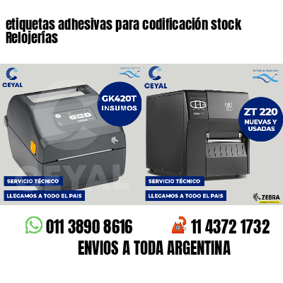 etiquetas adhesivas para codificación stock Relojerías
