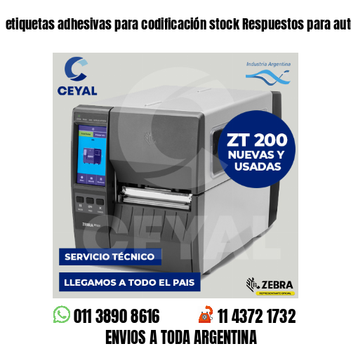 etiquetas adhesivas para codificación stock Respuestos para automotores