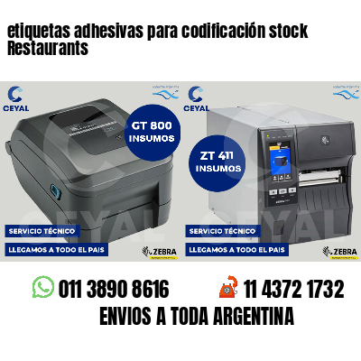 etiquetas adhesivas para codificación stock Restaurants