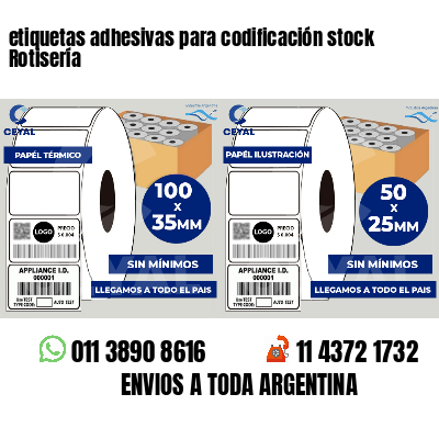 etiquetas adhesivas para codificación stock Rotisería