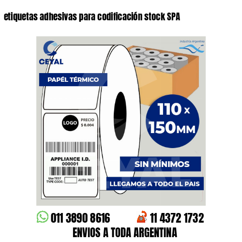 etiquetas adhesivas para codificación stock SPA