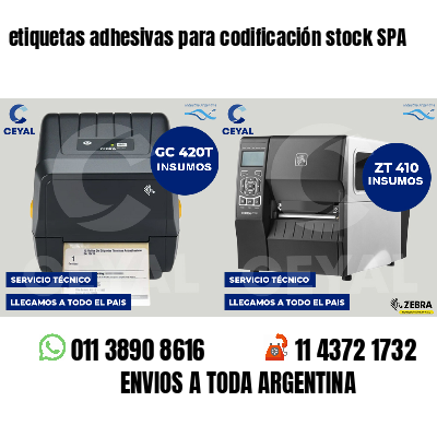 etiquetas adhesivas para codificación stock SPA