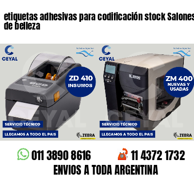 etiquetas adhesivas para codificación stock Salones de belleza