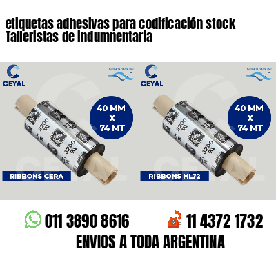 etiquetas adhesivas para codificación stock Talleristas de indumnentaria