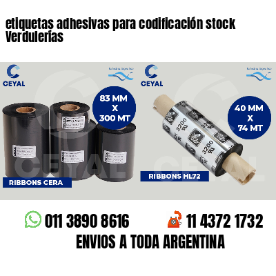 etiquetas adhesivas para codificación stock Verdulerías