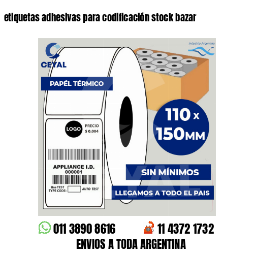 etiquetas adhesivas para codificación stock bazar