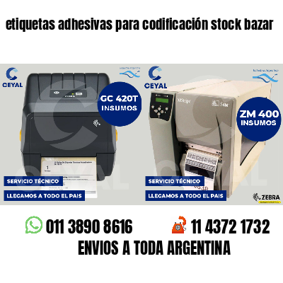 etiquetas adhesivas para codificación stock bazar