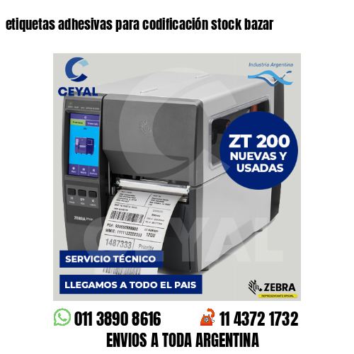etiquetas adhesivas para codificación stock bazar
