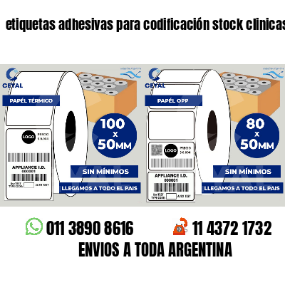 etiquetas adhesivas para codificación stock clinicas