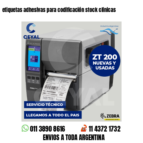 etiquetas adhesivas para codificación stock clinicas