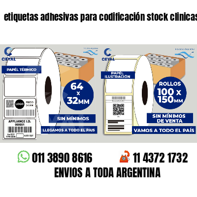 etiquetas adhesivas para codificación stock clinicas
