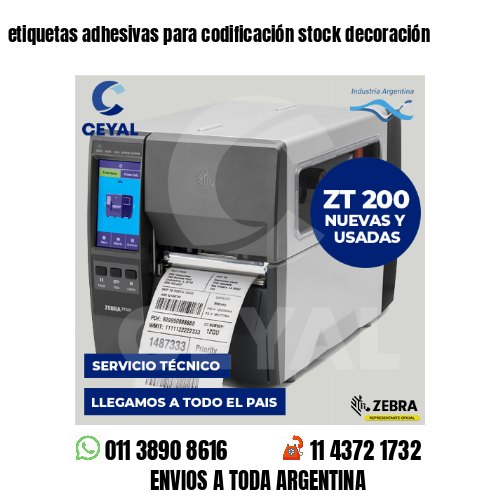 etiquetas adhesivas para codificación stock decoración