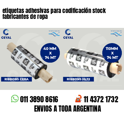 etiquetas adhesivas para codificación stock fabricantes de ropa