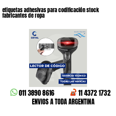 etiquetas adhesivas para codificación stock fabricantes de ropa