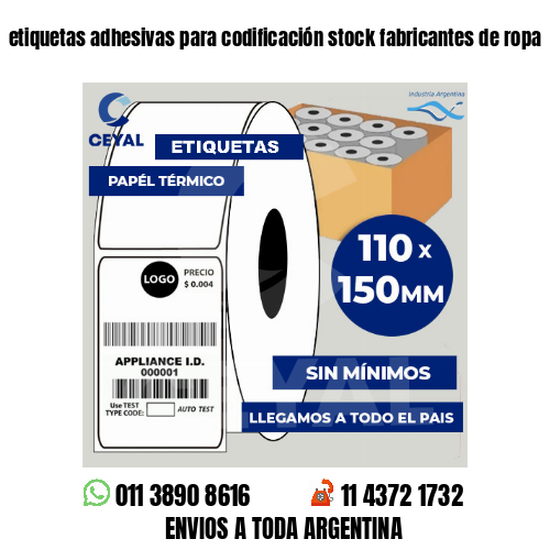 etiquetas adhesivas para codificación stock fabricantes de ropa