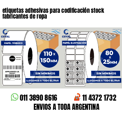 etiquetas adhesivas para codificación stock fabricantes de ropa