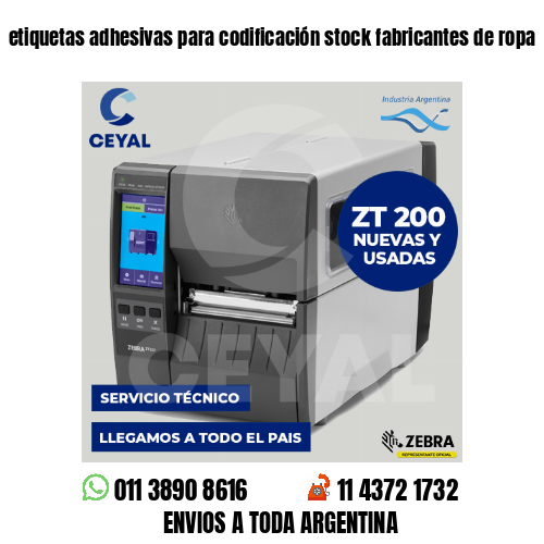 etiquetas adhesivas para codificación stock fabricantes de ropa