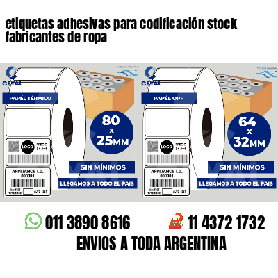 etiquetas adhesivas para codificación stock fabricantes de ropa