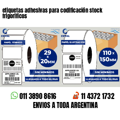 etiquetas adhesivas para codificación stock frigorificos