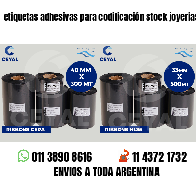 etiquetas adhesivas para codificación stock joyerias