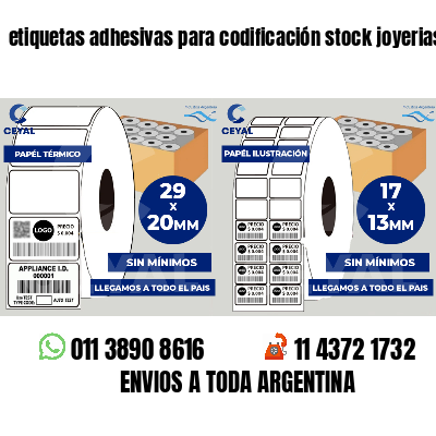 etiquetas adhesivas para codificación stock joyerias
