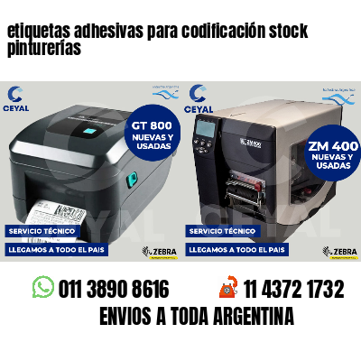 etiquetas adhesivas para codificación stock pinturerías