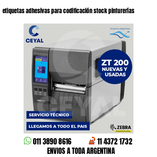 etiquetas adhesivas para codificación stock pinturerías