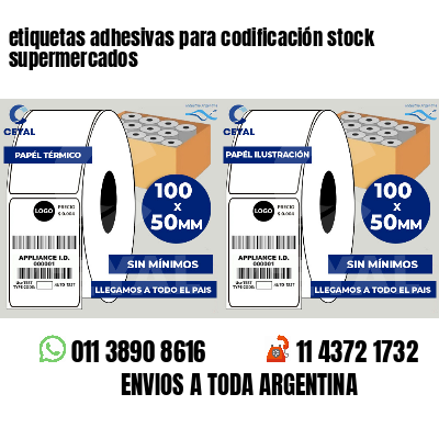 etiquetas adhesivas para codificación stock supermercados