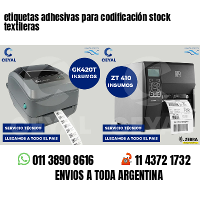 etiquetas adhesivas para codificación stock textileras