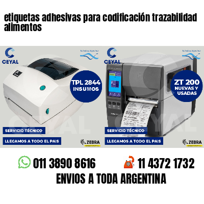 etiquetas adhesivas para codificación trazabilidad alimentos