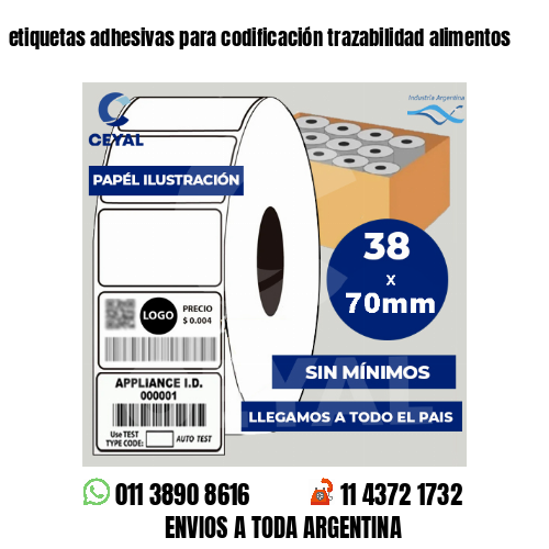 etiquetas adhesivas para codificación trazabilidad alimentos